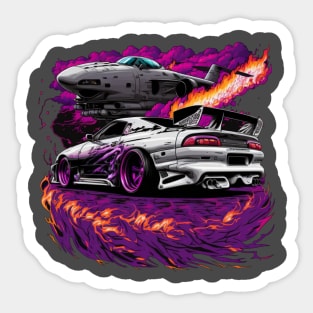 Supra car merch with cool doddle Sticker